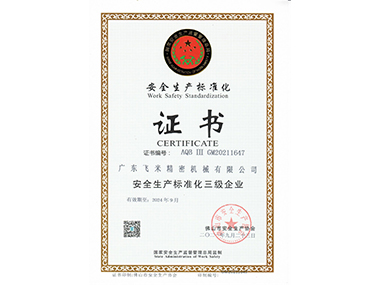 Femi safety production standardization certificate